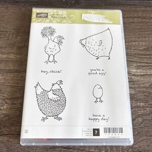 Stampin Up Hey Chick Clear Mount Stamp Set Chicken Farm Sentiment Cardmaking